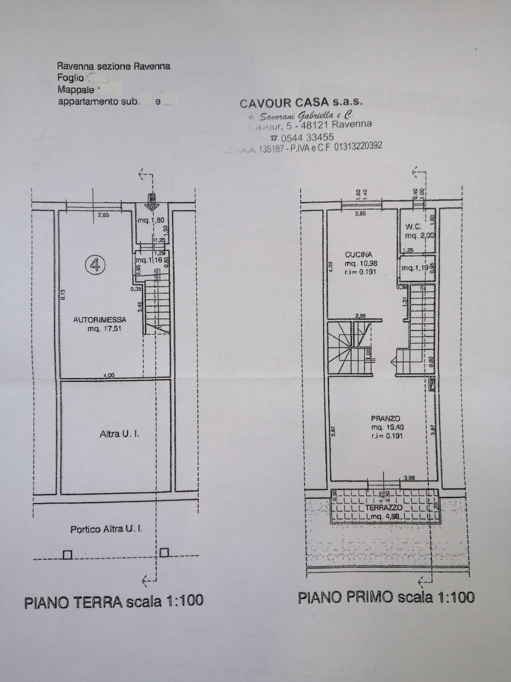 Appartamento RAVENNA vendita  PONTE NUOVO  CAVOUR CASA SAS DI SAVORANI GABRIELLA