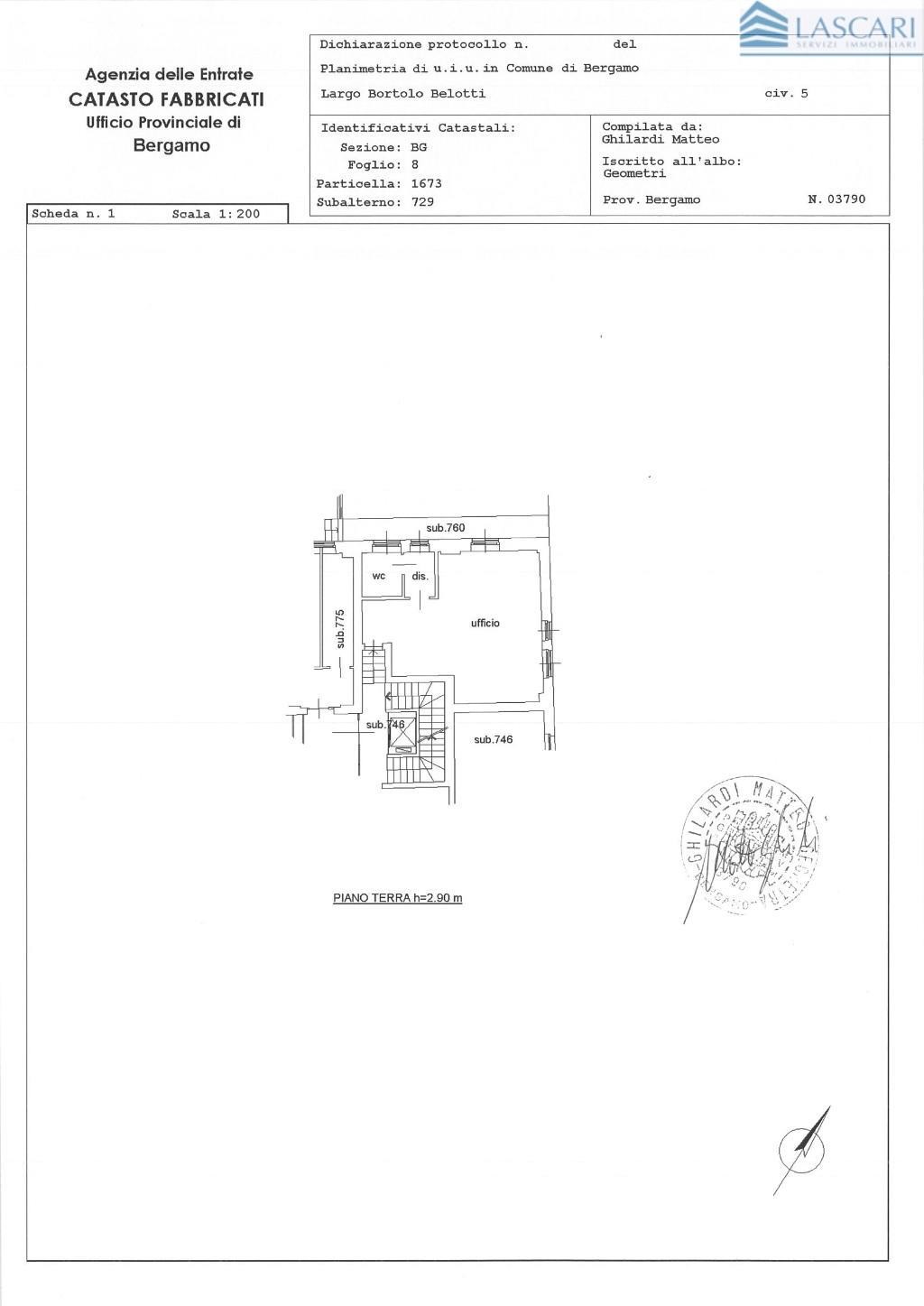 Ufficio - Loc.Com. BERGAMO affitto    Lascari Servizi Immobiliari